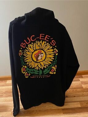 Buc-ee's Black Hoodie with Sunflower Graphic Size 3X